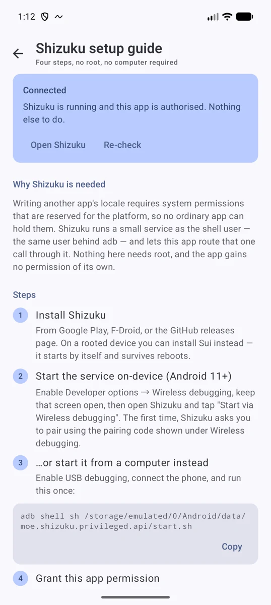 Shizuku setup guide